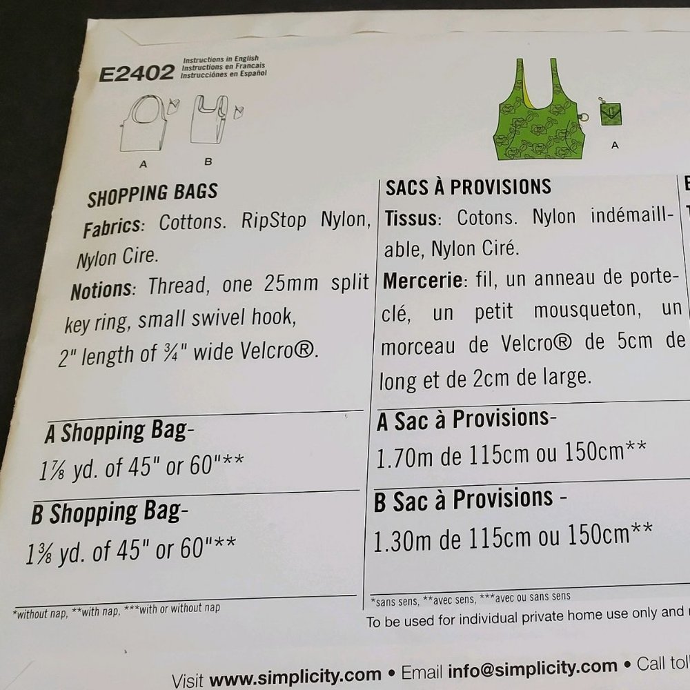 Simplicity Pattern - Reusable Bag - Picture 2 of 3